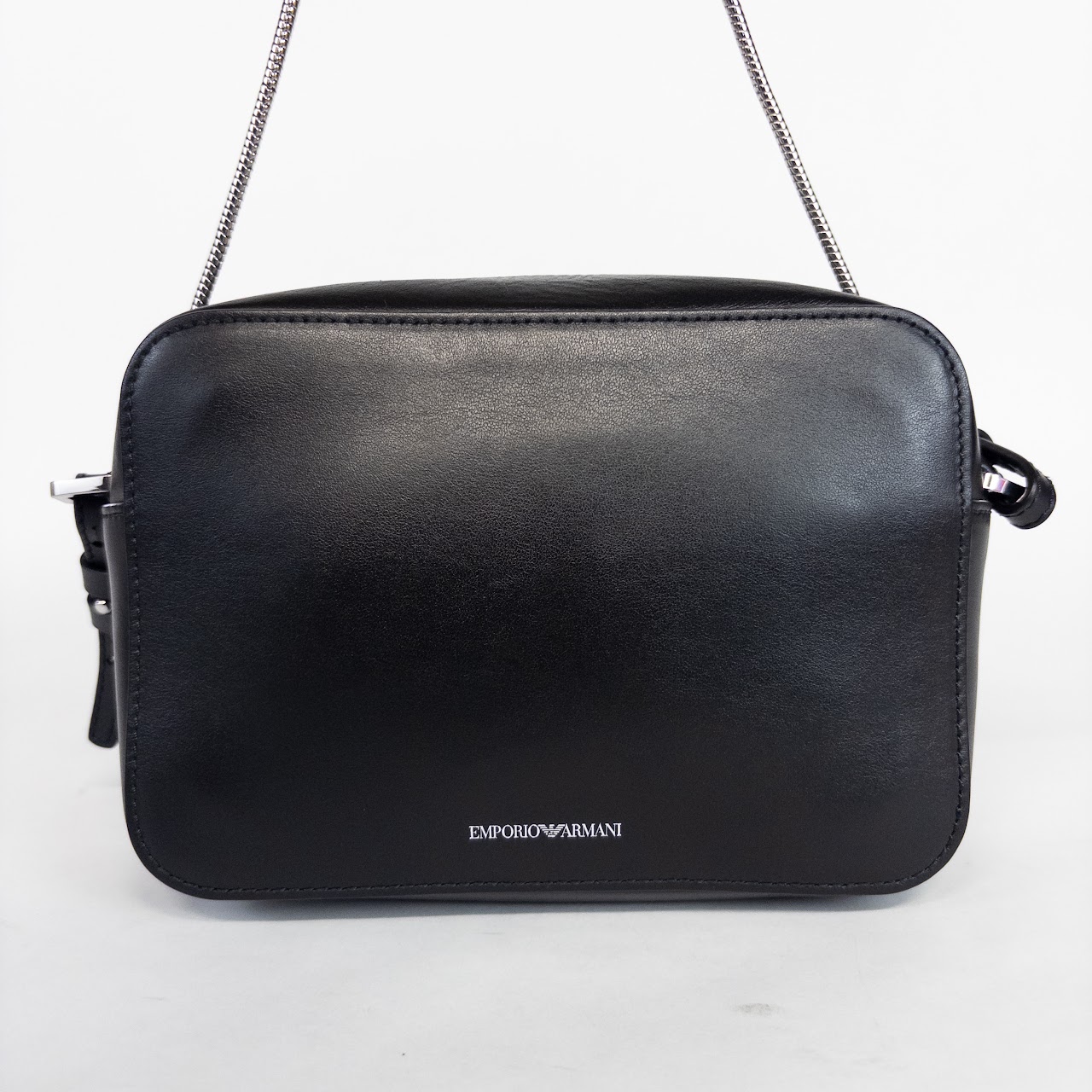 Emporio Armani Black Leather Camera Bag