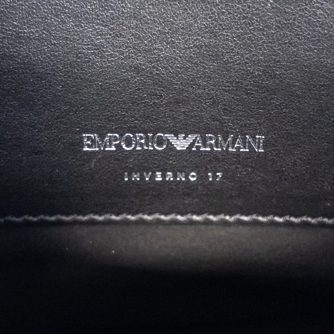 Emporio Armani Black Leather Camera Bag