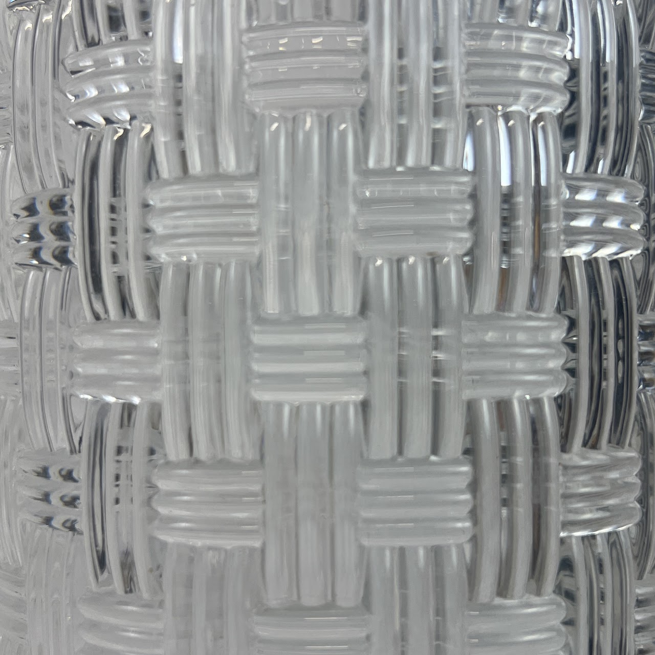 Tiffany & Co. Crystal Basket-Weave Large Vase