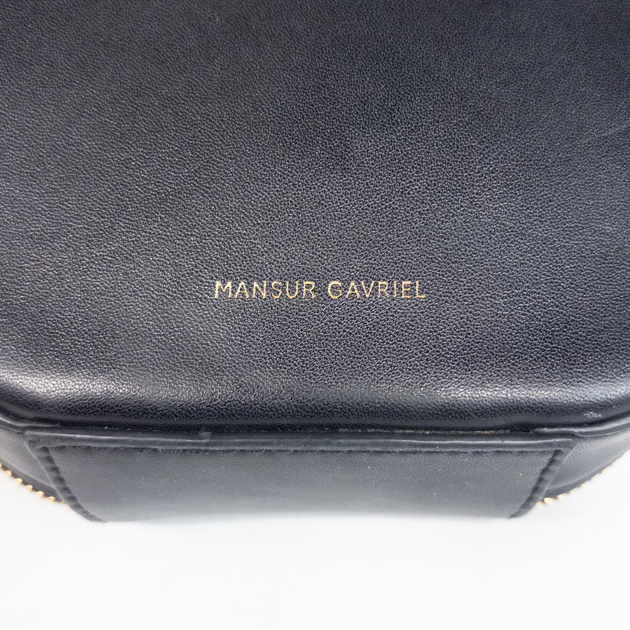 Mansur Gavriel Black Leather Round Crossbody Bag