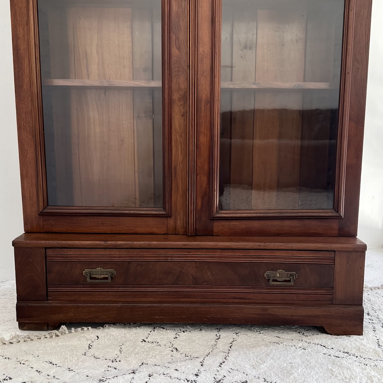 Eastlake Victorian Glass Front Bookcase