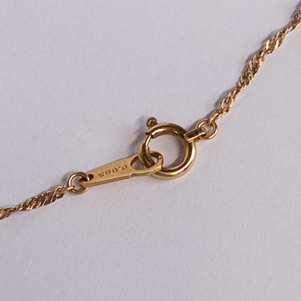 14K Gold, Sapphire and Diamond Pendant Necklace