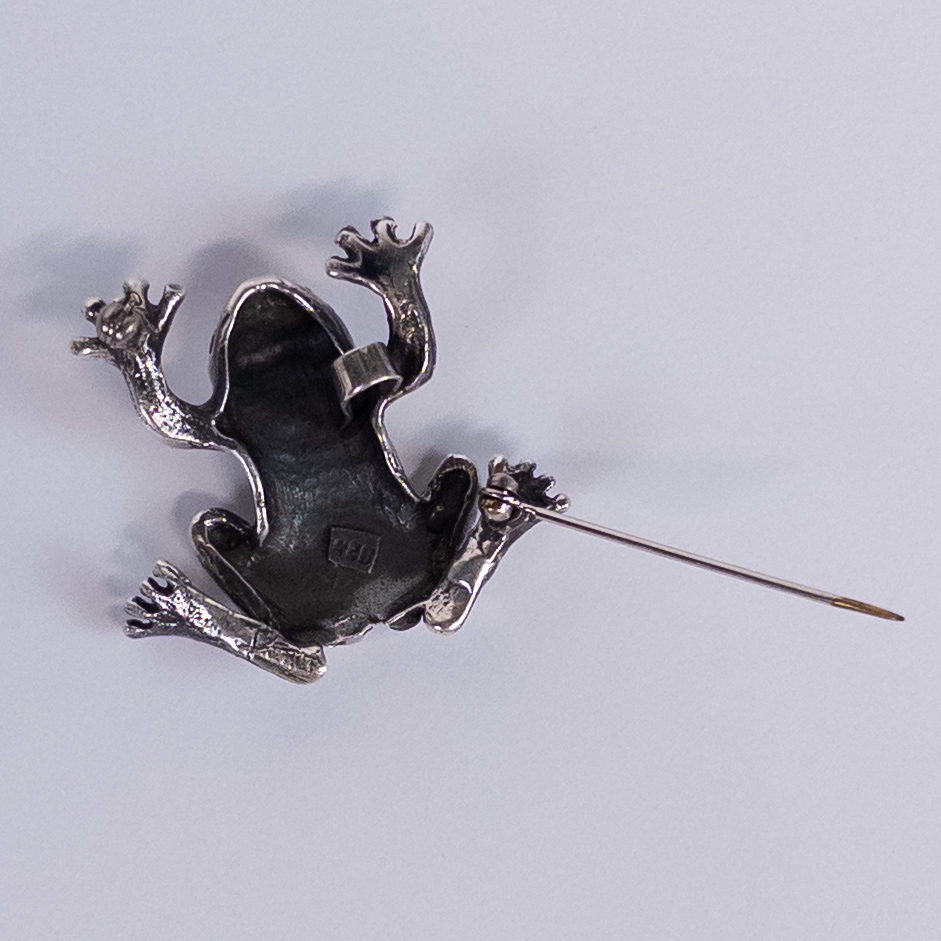 Sterling Silver Vintage Mexican Frog Convertible Brooch