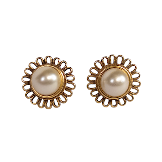 MMA Faux Pearl Sunburst Earrings