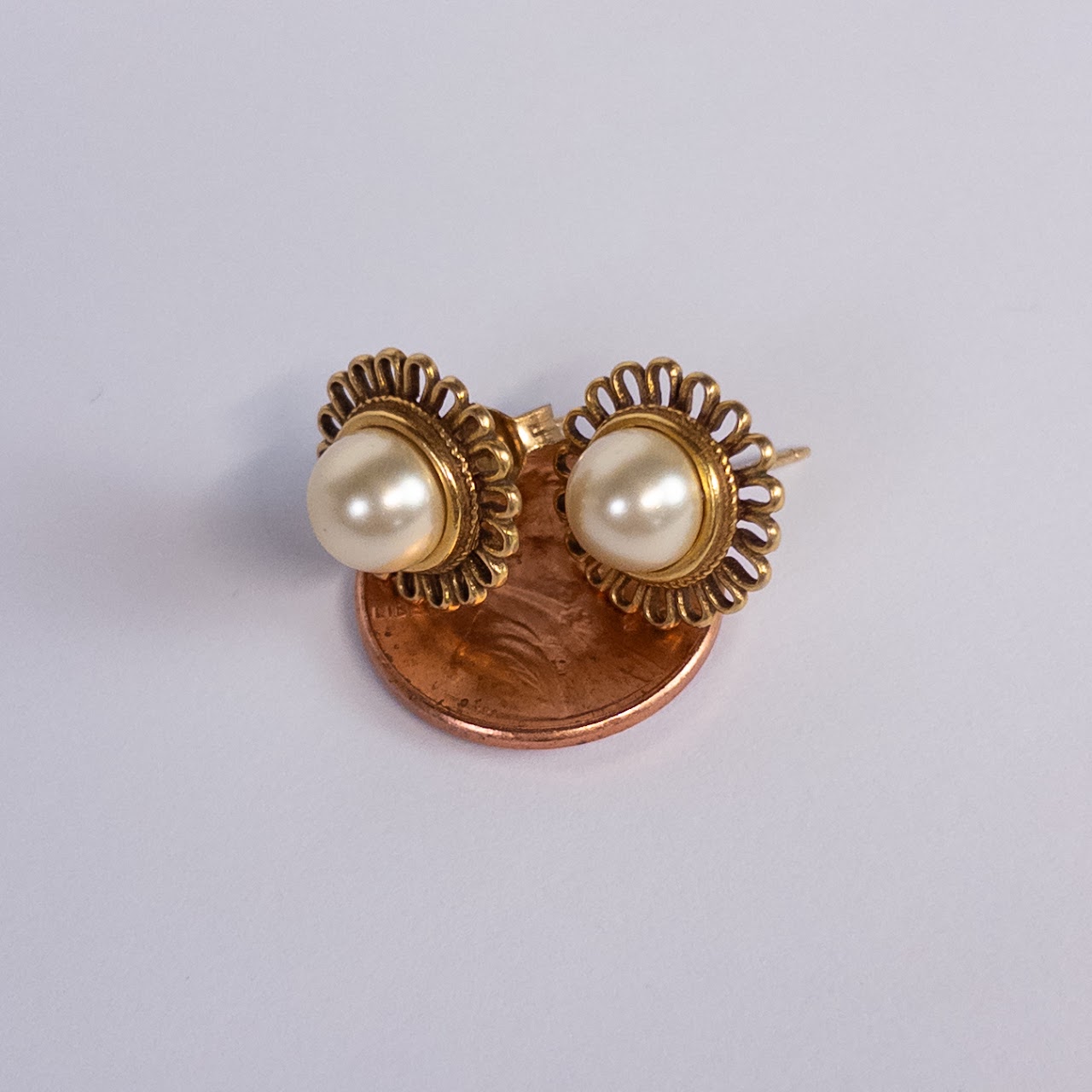 MMA Faux Pearl Sunburst Earrings