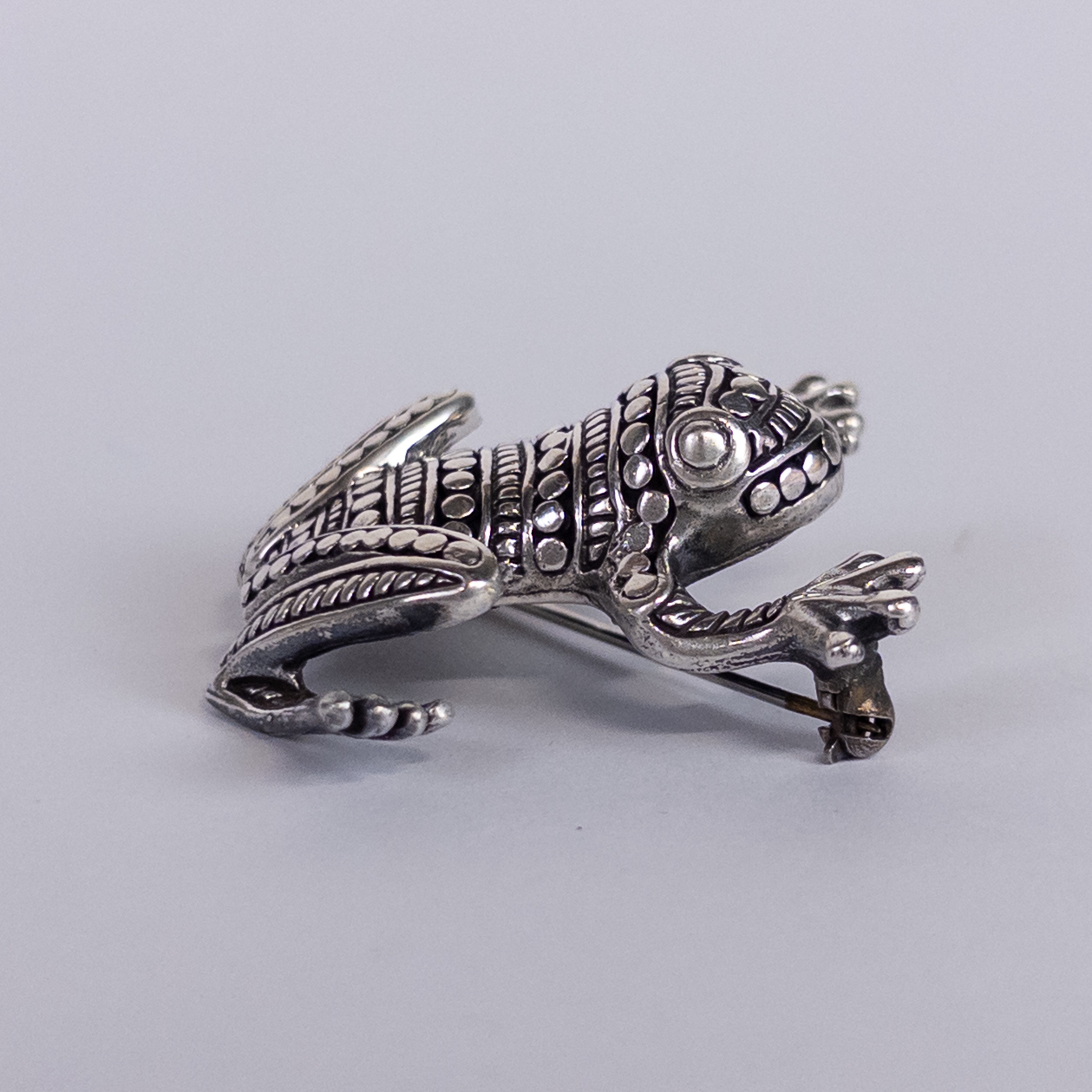 Sterling Silver Vintage Mexican Frog Convertible Brooch