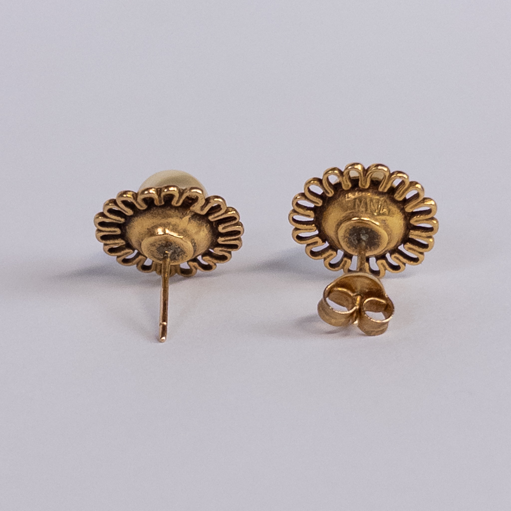 MMA Faux Pearl Sunburst Earrings