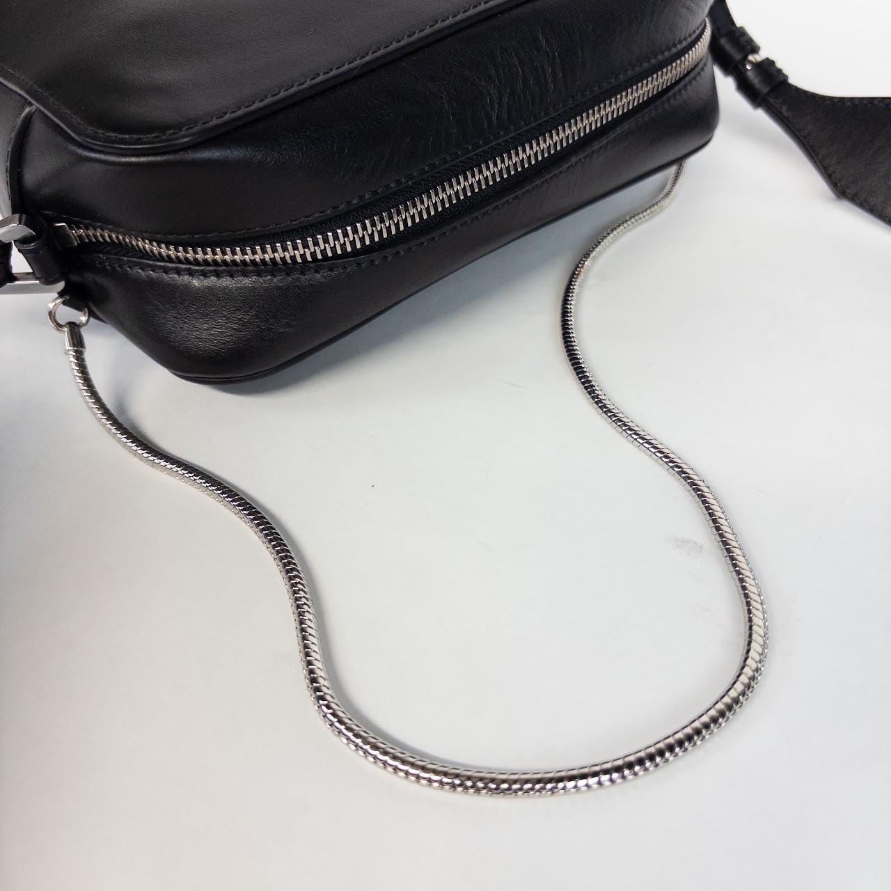 Emporio Armani Black Leather Camera Bag