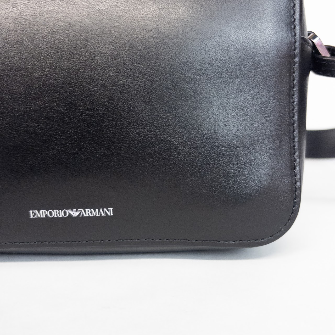 Emporio Armani Black Leather Camera Bag