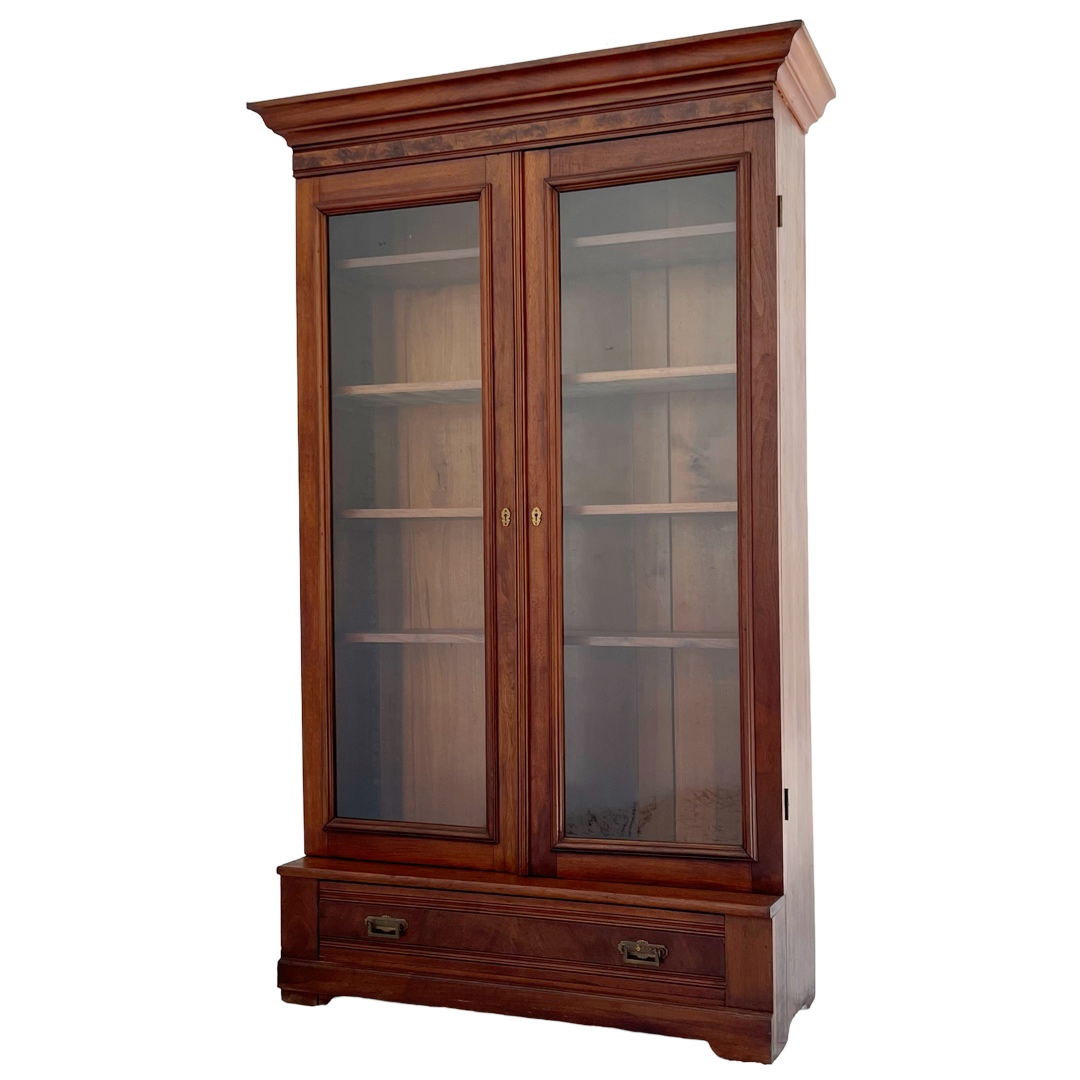 Eastlake Victorian Glass Front Bookcase