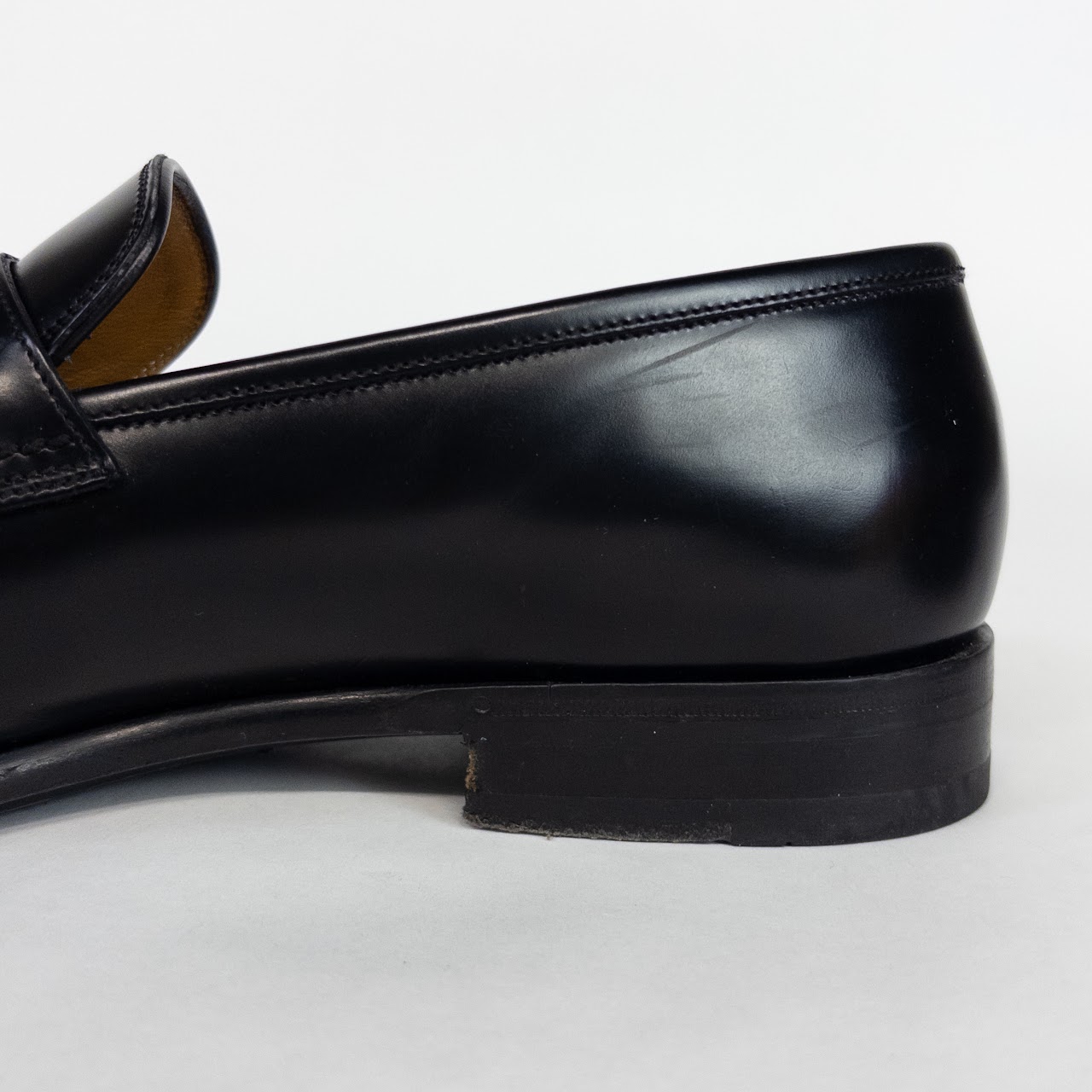 Salvatore Ferragamo Black Leather Penny Loafers