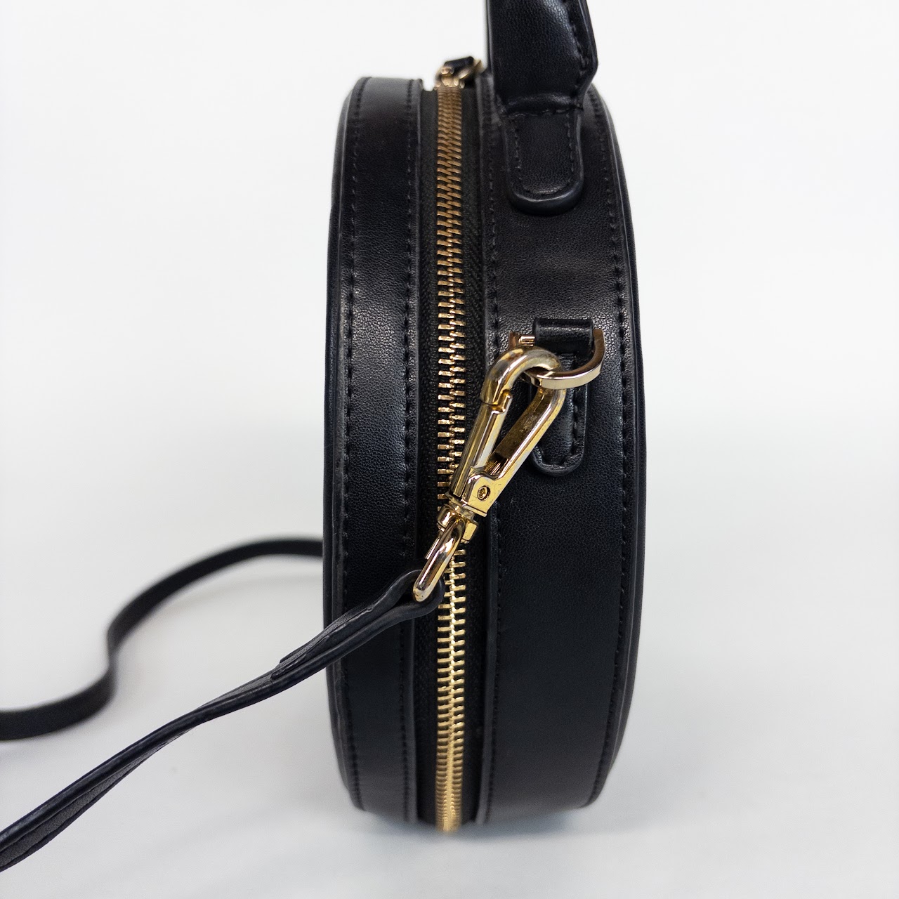 Mansur Gavriel Black Leather Round Crossbody Bag