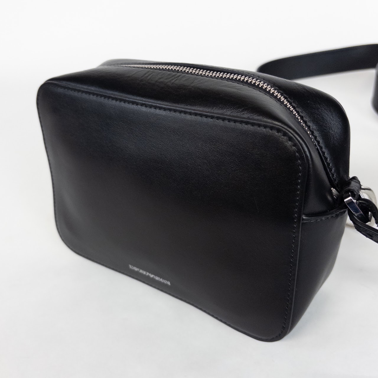 Emporio Armani Black Leather Camera Bag