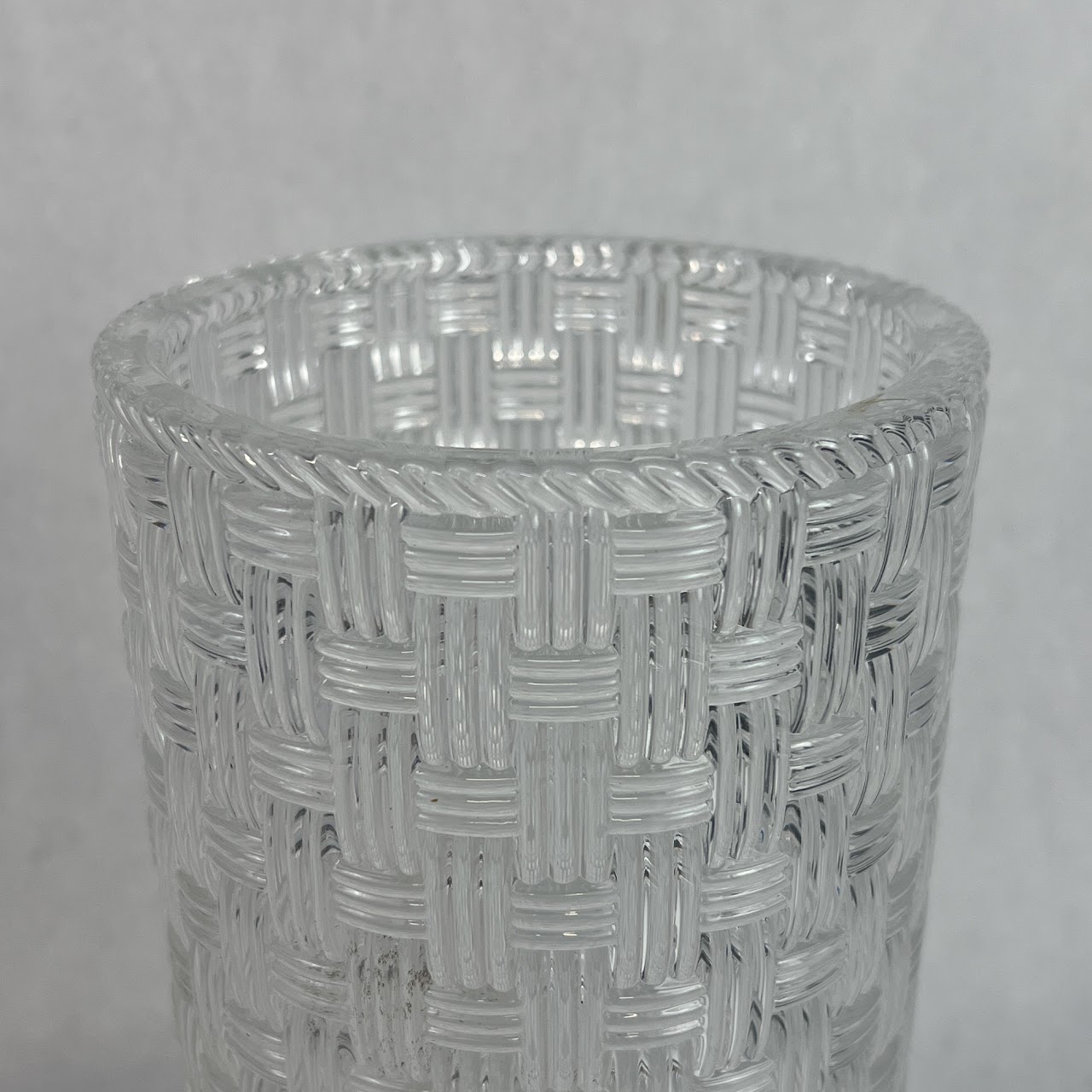 Tiffany & Co. Crystal Basket-Weave Large Vase