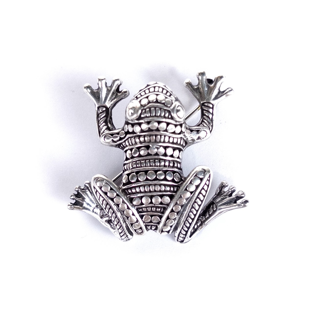 Sterling Silver Vintage Mexican Frog Convertible Brooch