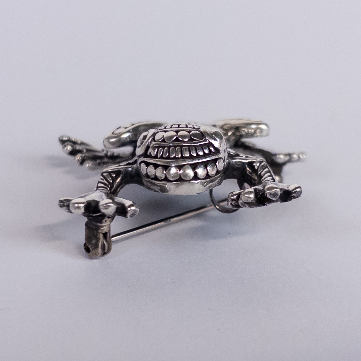 Sterling Silver Vintage Mexican Frog Convertible Brooch