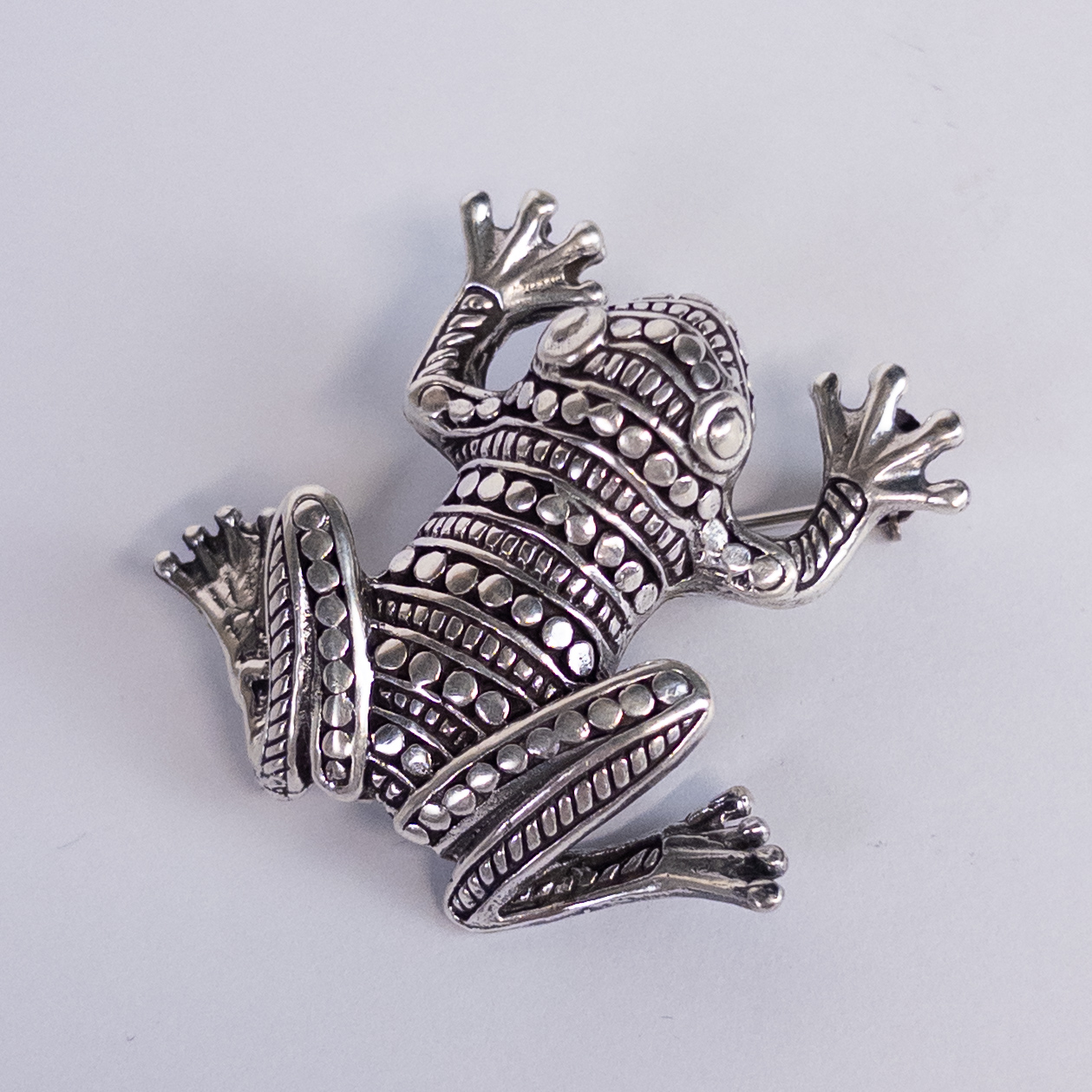 Sterling Silver Vintage Mexican Frog Convertible Brooch