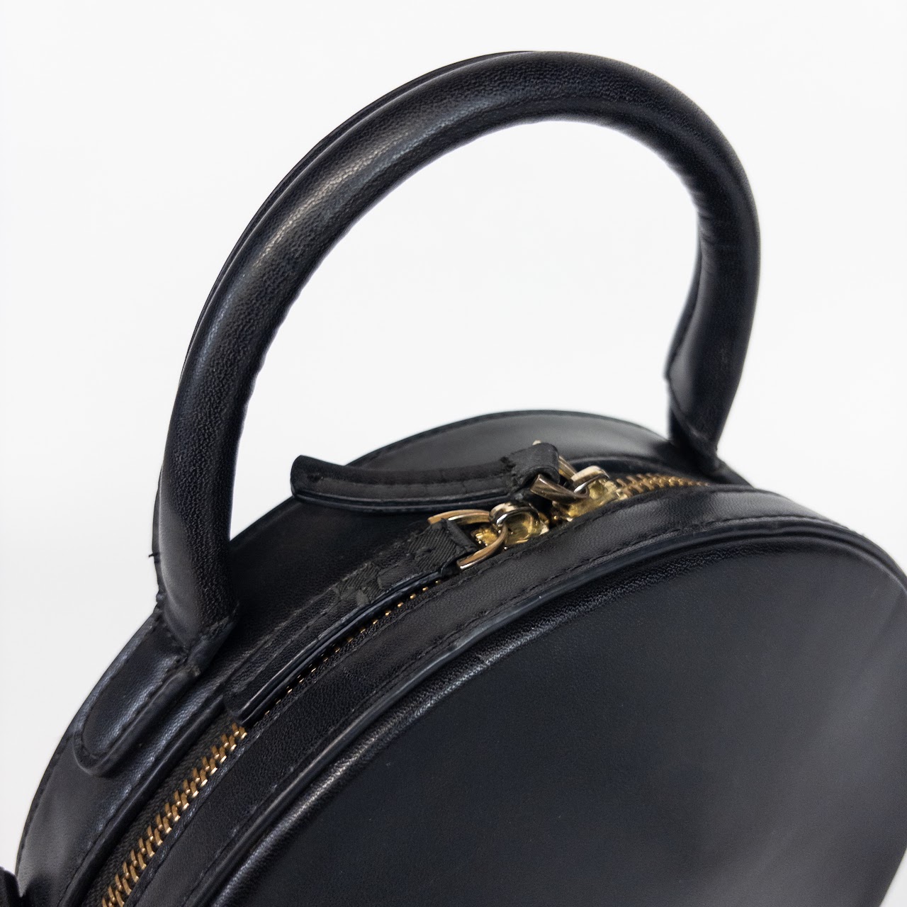 Mansur Gavriel Black Leather Round Crossbody Bag