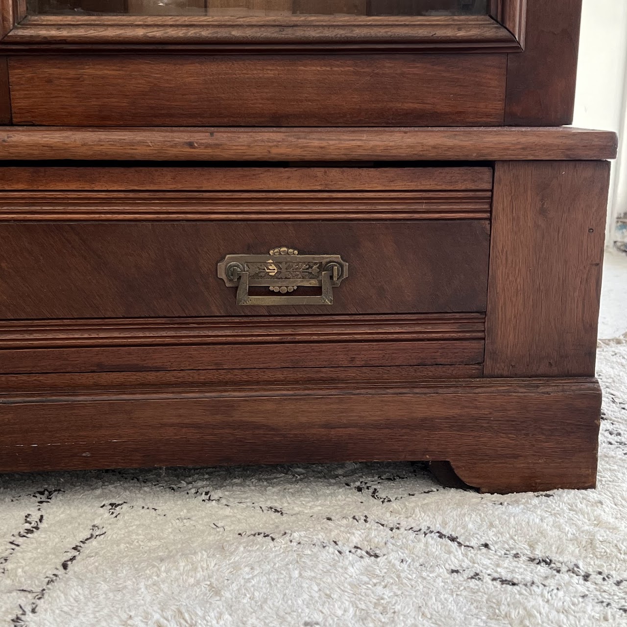 Eastlake Victorian Glass Front Bookcase