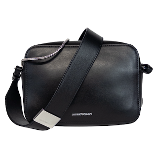 Emporio Armani Black Leather Camera Bag