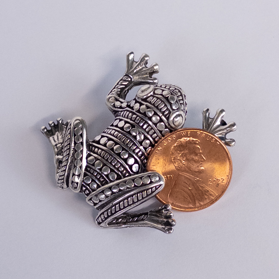 Sterling Silver Vintage Mexican Frog Convertible Brooch