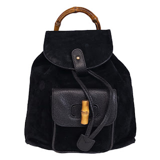 Gucci Suede and Leather Vintage Bamboo Accent Mini Backpack