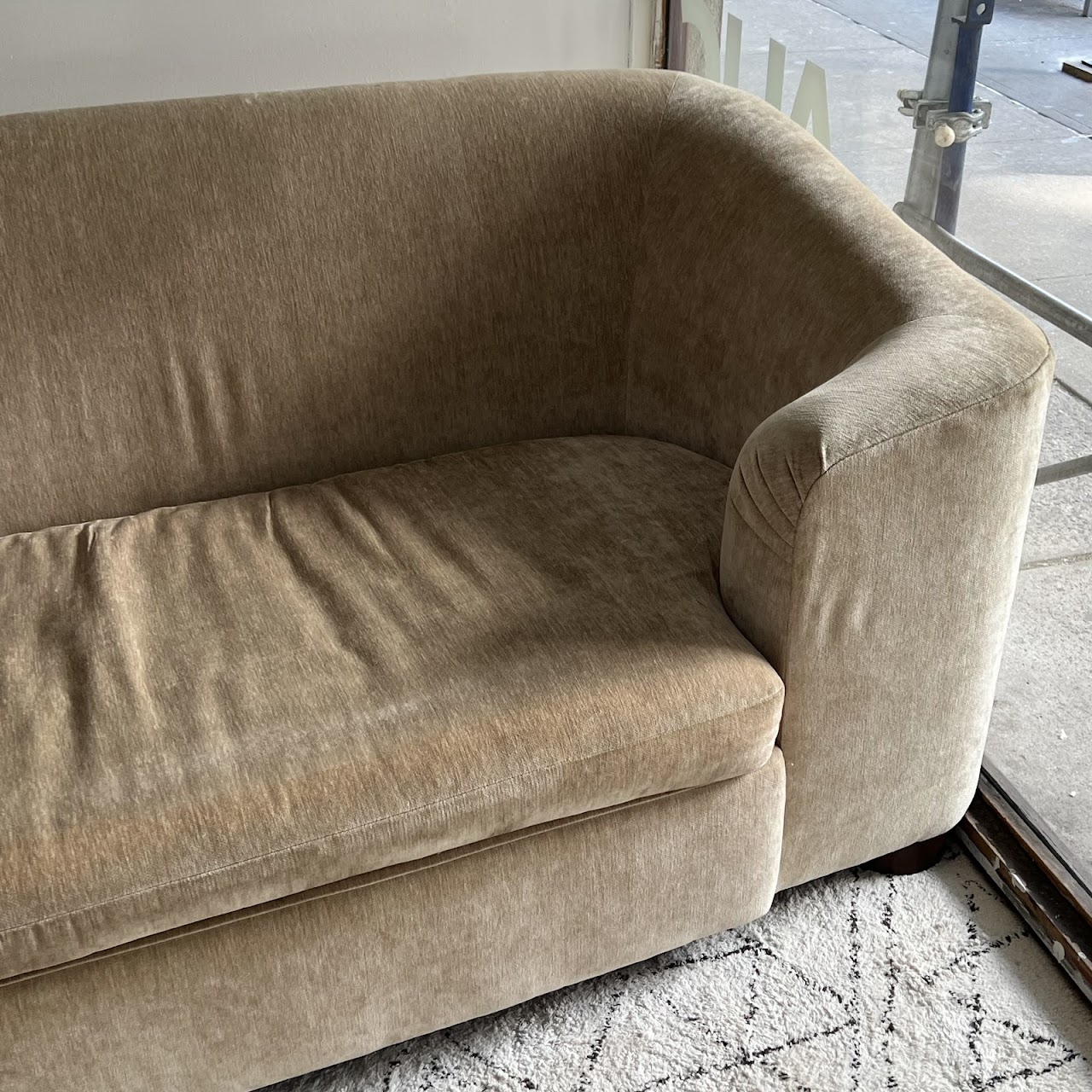 Baker Furniture Velvet Upholstered Sofa