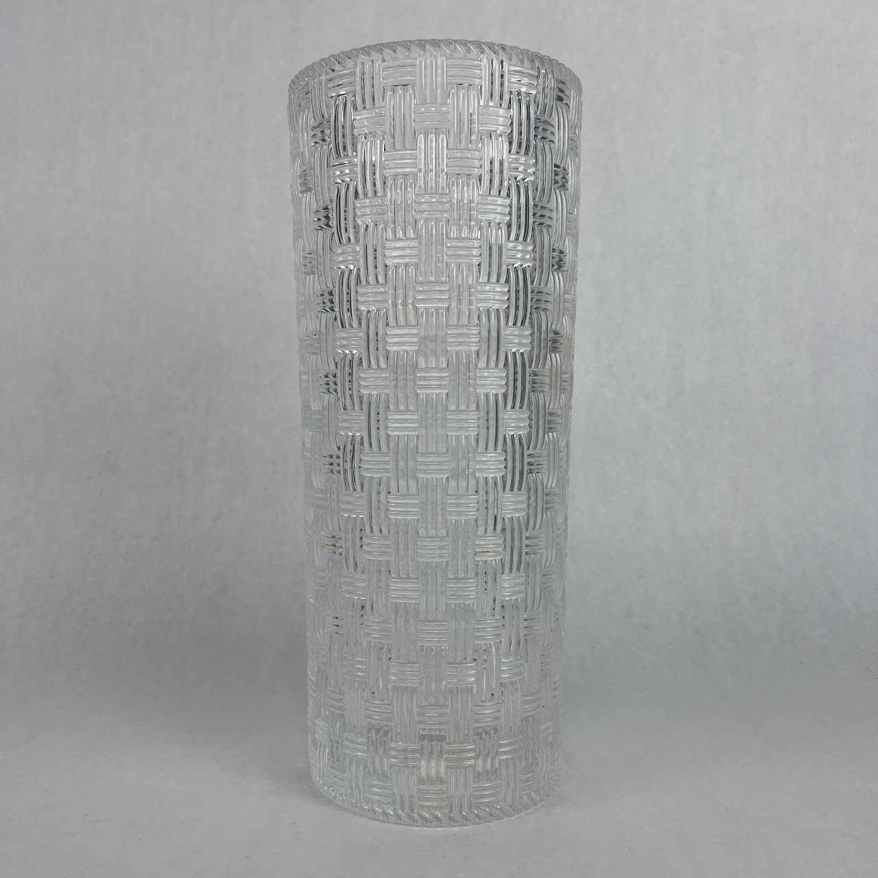 Tiffany & Co. Crystal Basket-Weave Large Vase