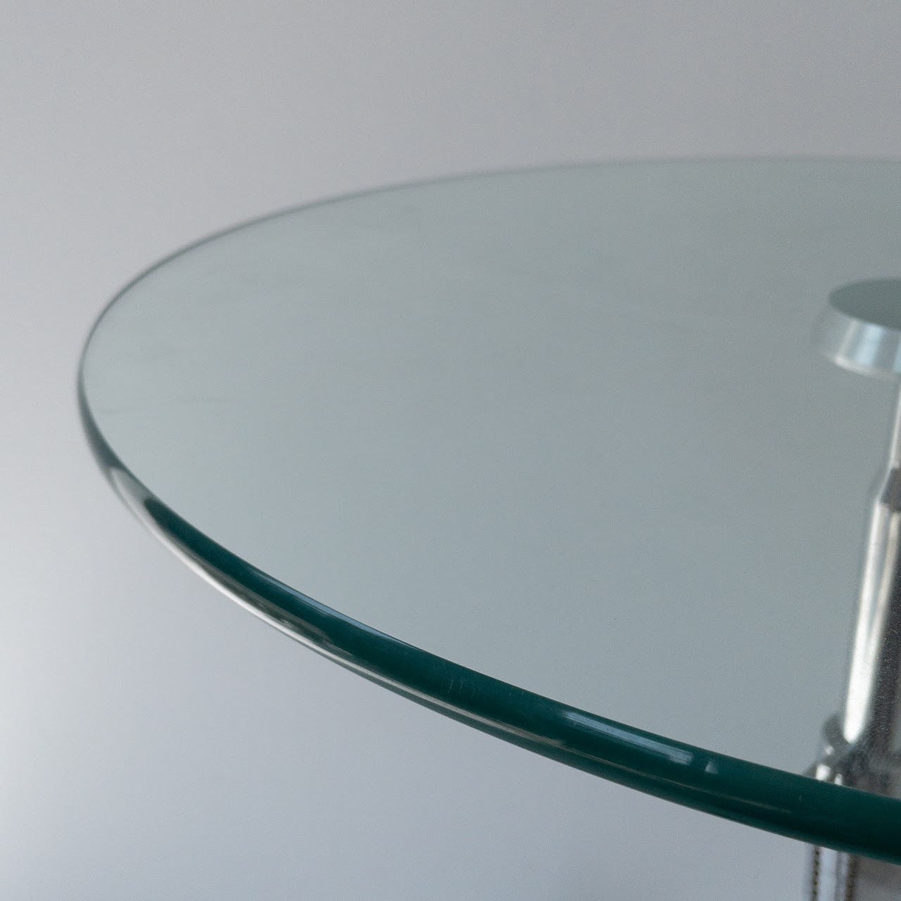 Glass Top Aluminum Drum Stand Table