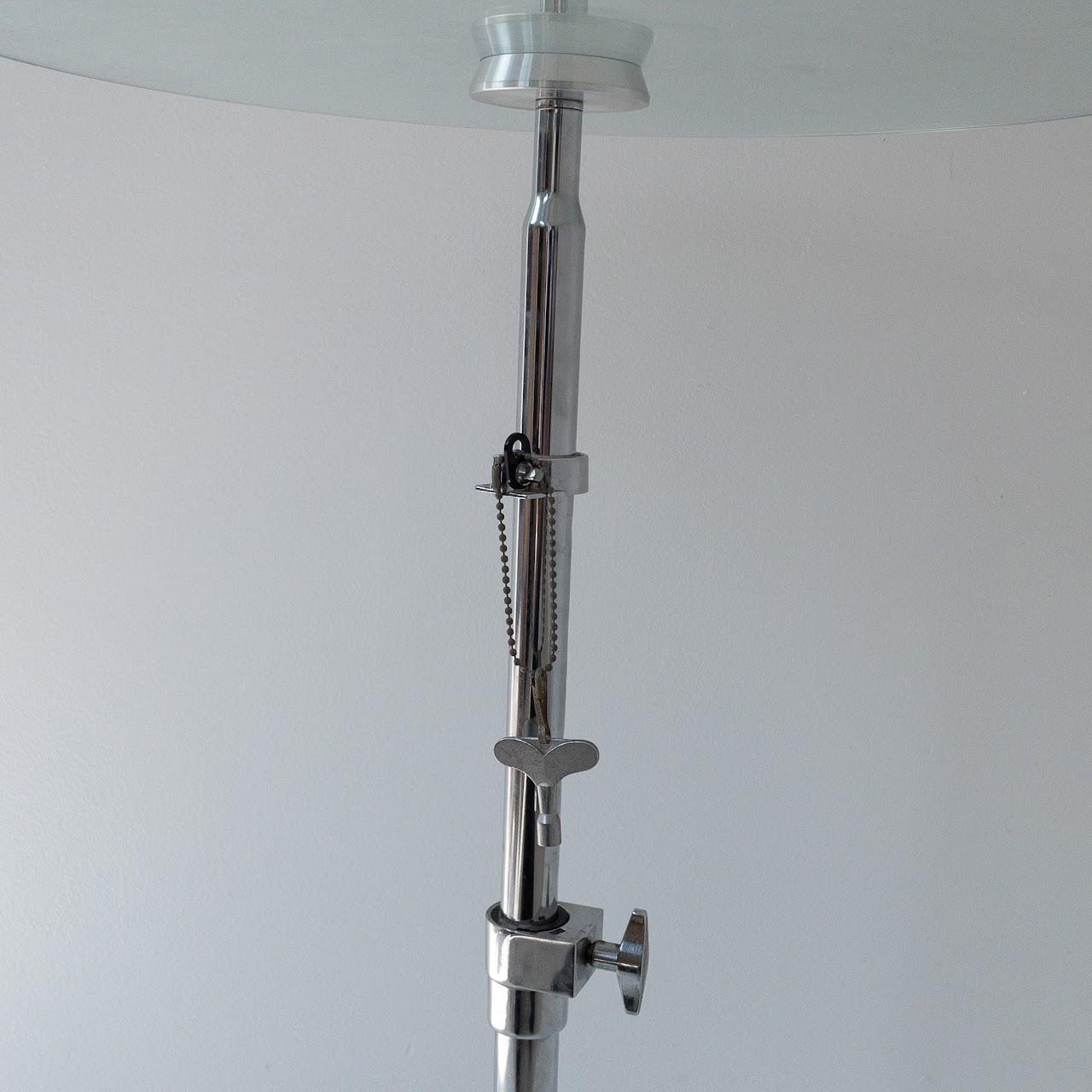 Glass Top Aluminum Drum Stand Table