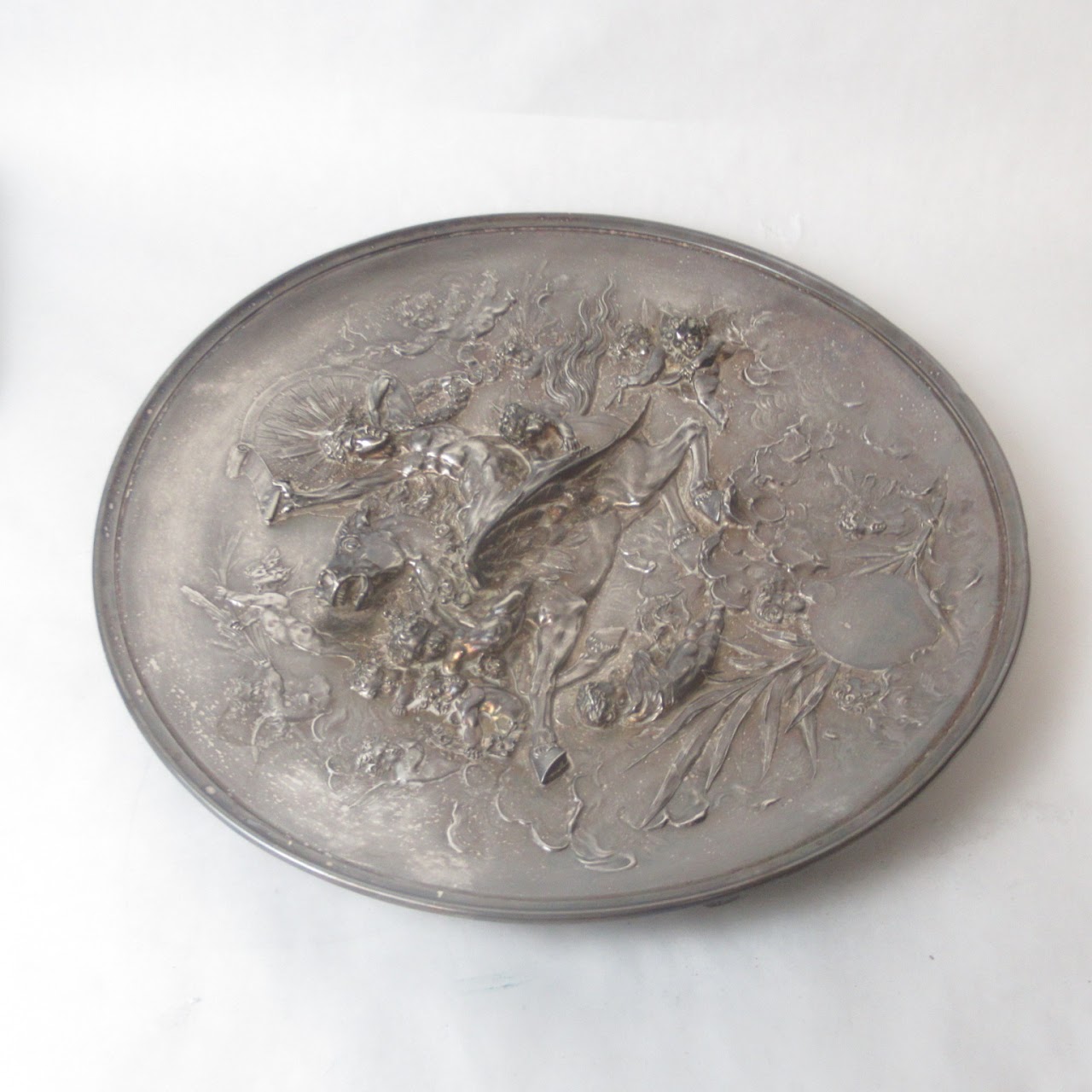 Elkington & Co. Bellerophon Upon Pegasus Relief  Wall Hanging Charger