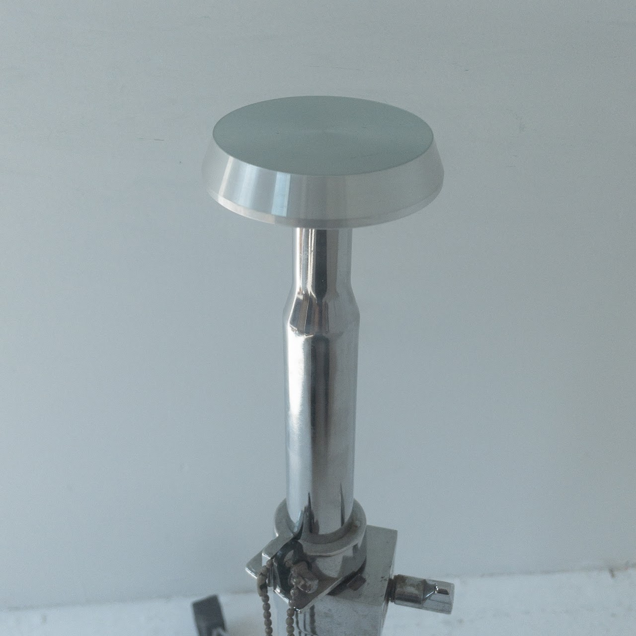 Glass Top Aluminum Drum Stand Table