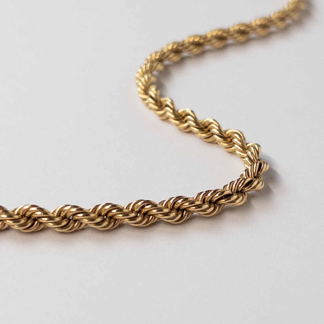 14K Gold Heavy Rope Chain Necklace