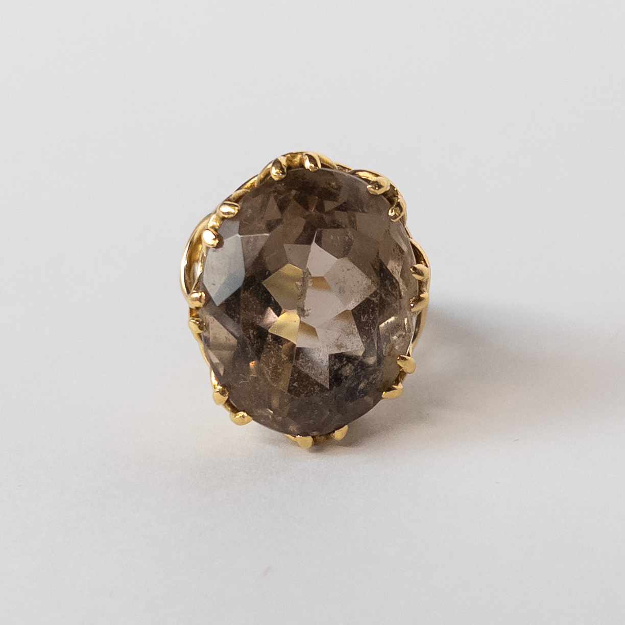 18K Gold and Smoke Quartz Cocktail Ring