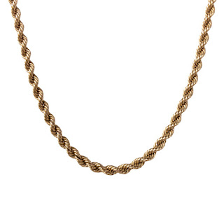 14K Gold Heavy Rope Chain Necklace