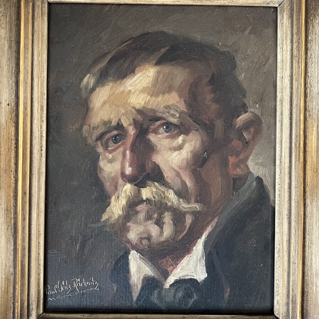 Paul Götz-Räcknitz Signed Late 19th-Early 20th C. Oil Portrait Painting