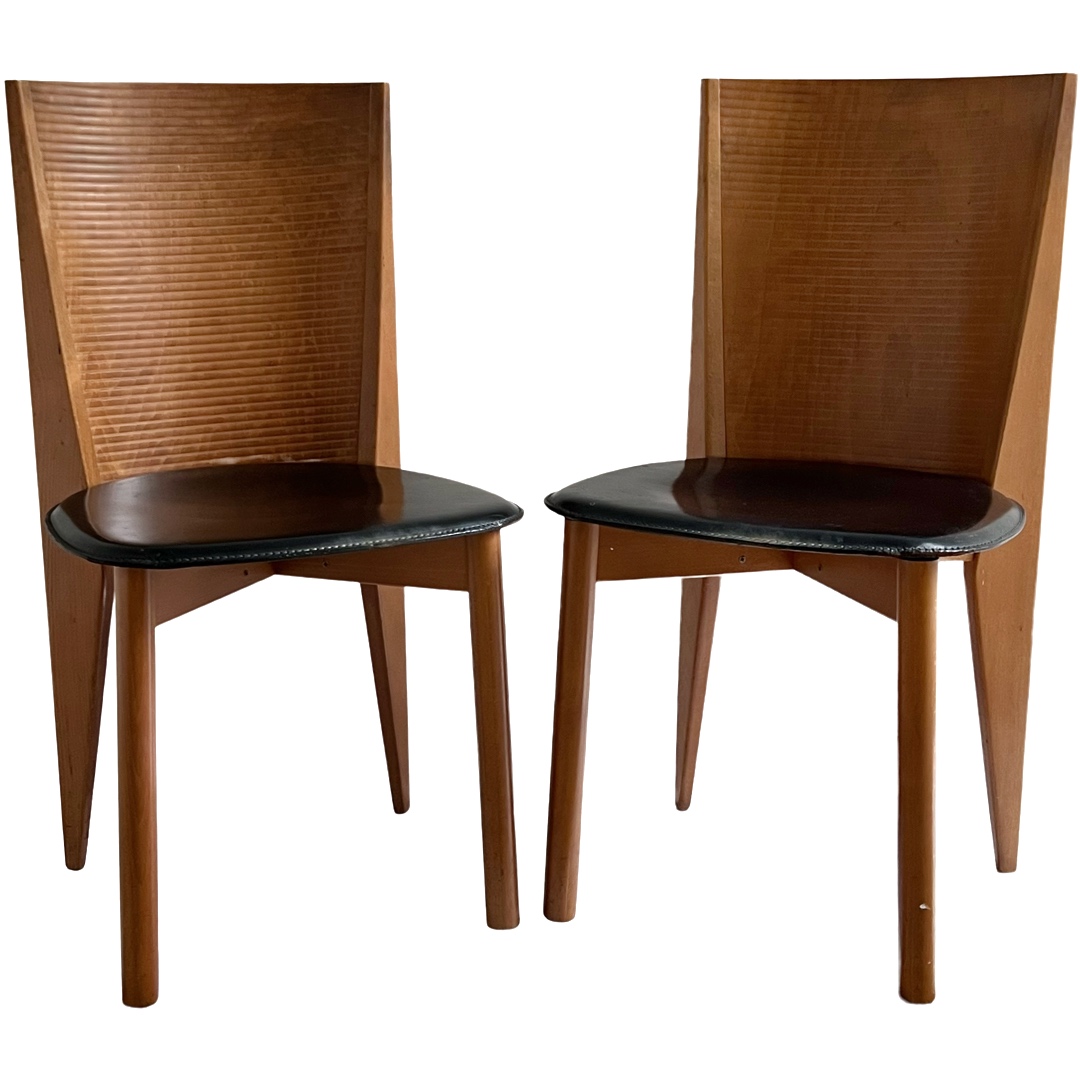 Calligaris Italian Post-Modernist Side Chair Pair #2