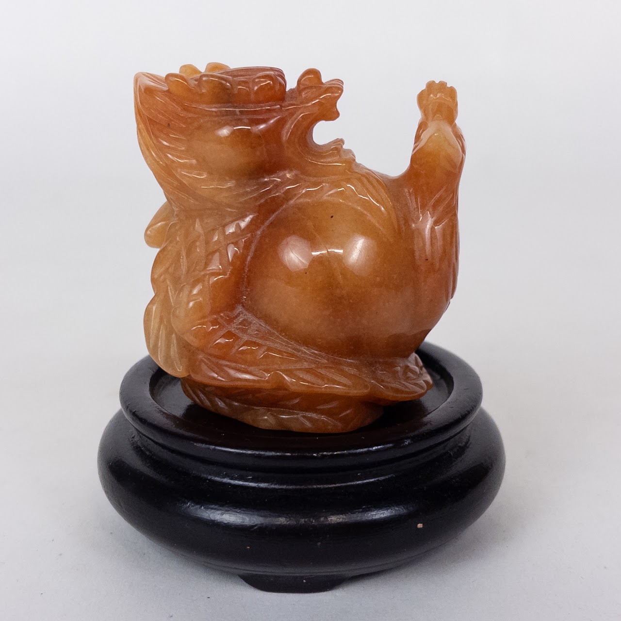 Orange Jade Dragon Carving