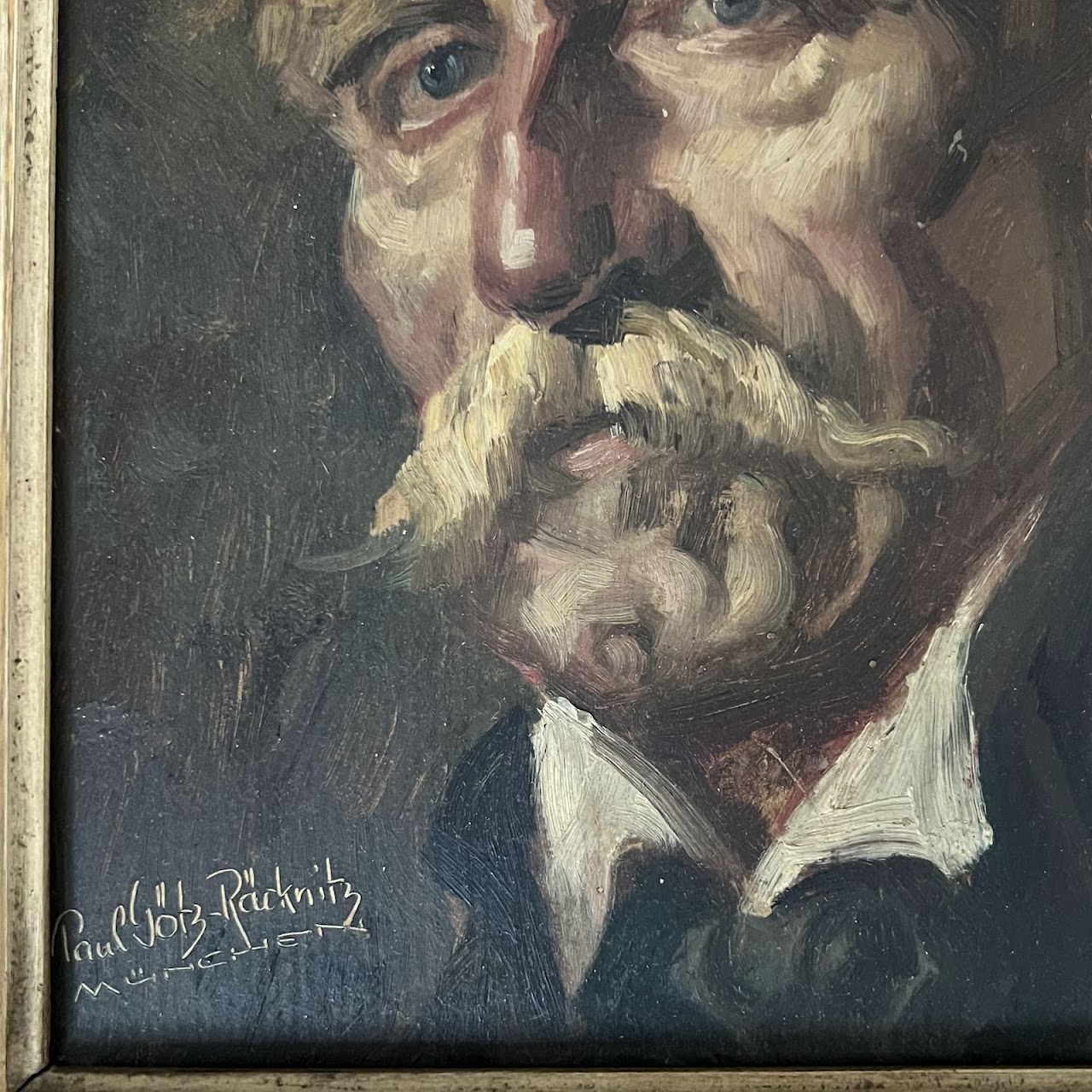 Paul Götz-Räcknitz Signed Late 19th-Early 20th C. Oil Portrait Painting