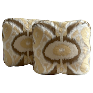 Silk Blend Ikat Throw Pillow Pair