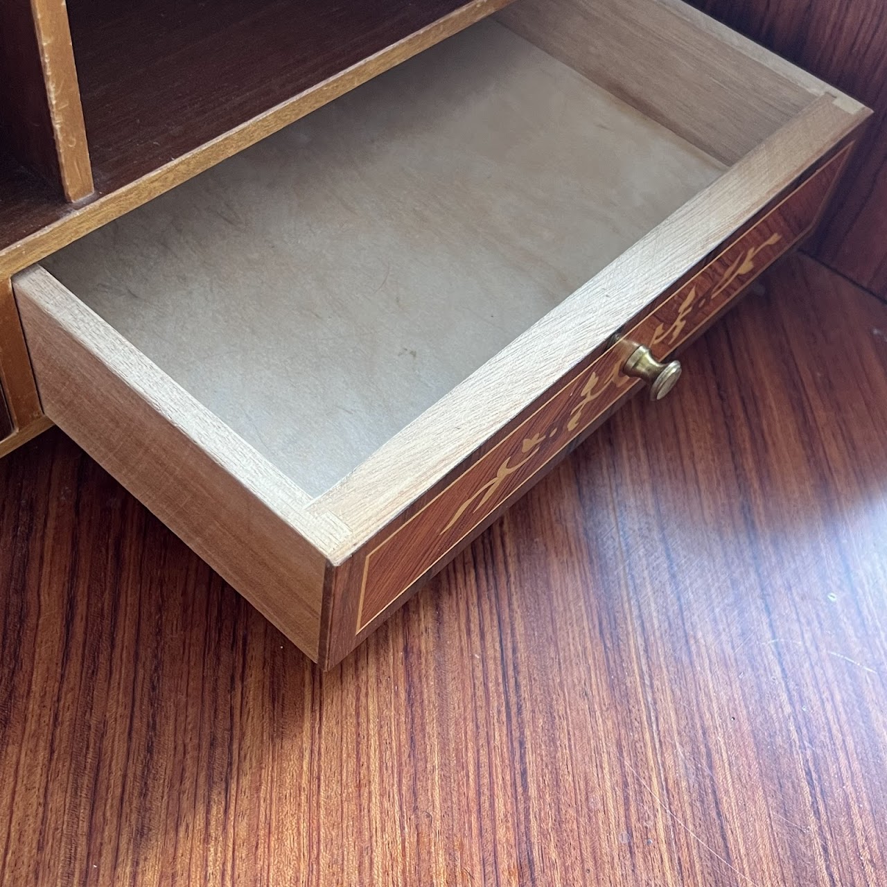 Italianate Marquetry Inlaid Roll-Top Secretaire Desk