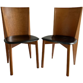 Calligaris Italian Post-Modernist Side Chair Pair #1