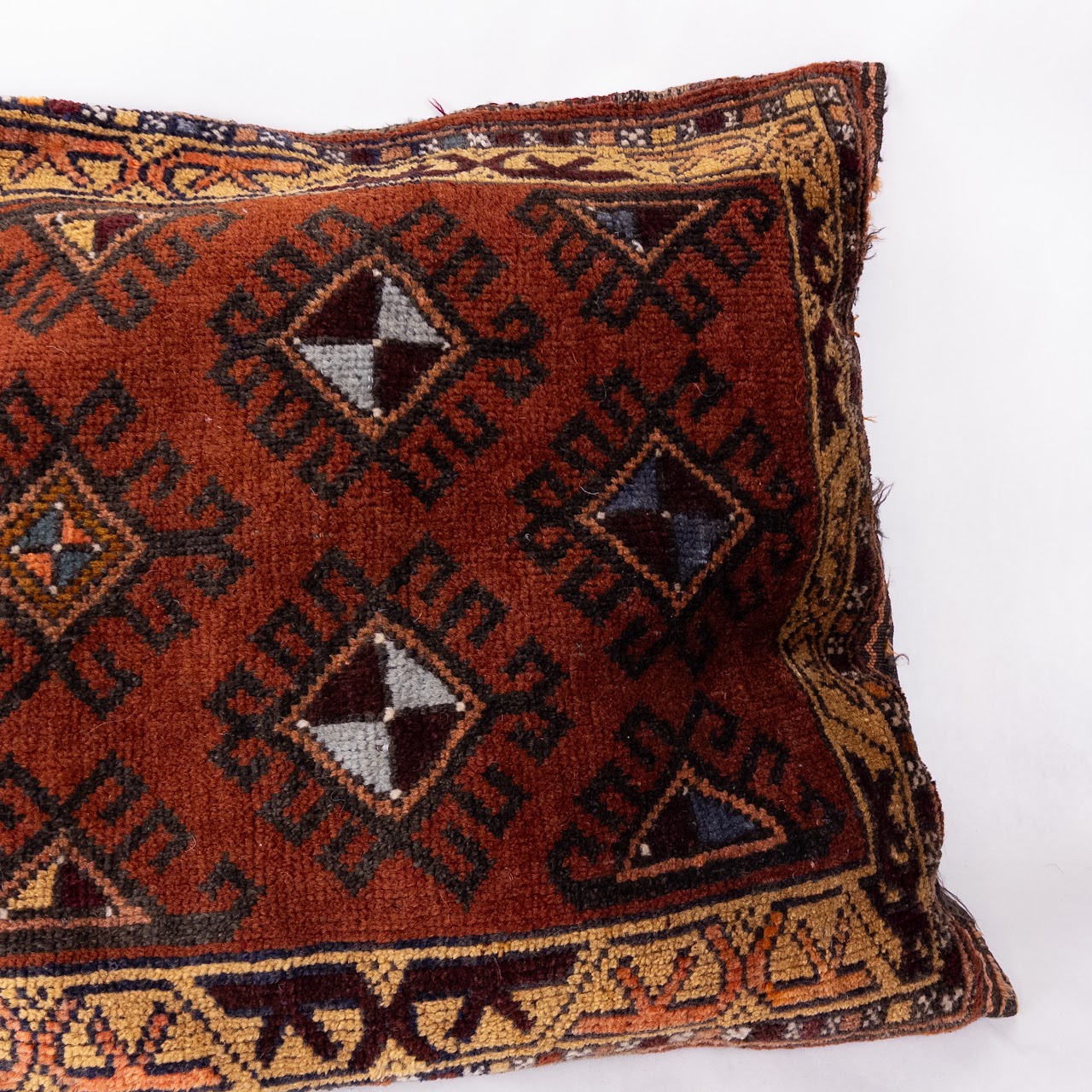 Vintage Upcycled Rug Rectangular Throw Pillow