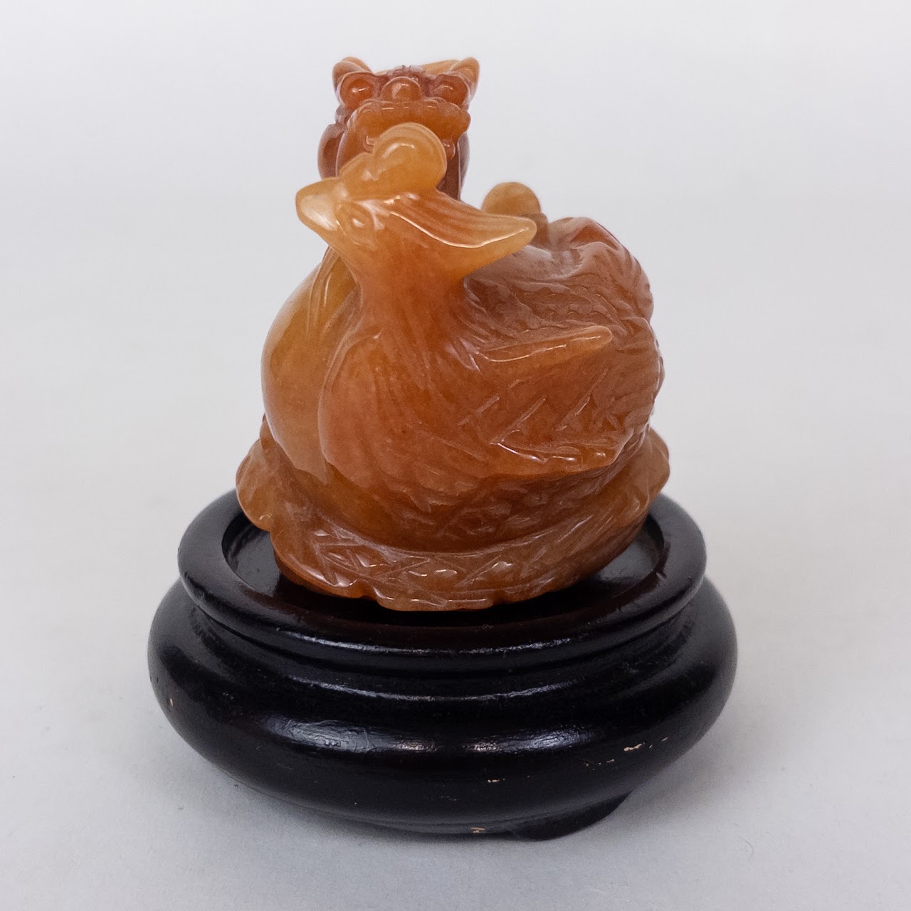 Orange Jade Dragon Carving