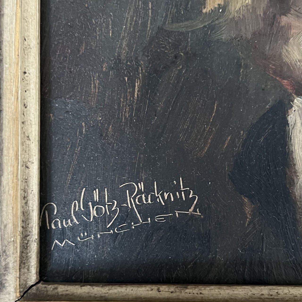 Paul Götz-Räcknitz Signed Late 19th-Early 20th C. Oil Portrait Painting