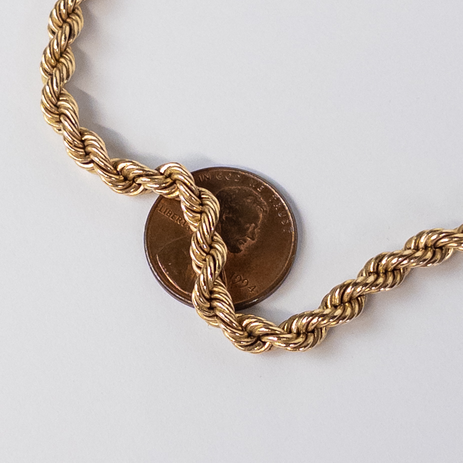 14K Gold Heavy Rope Chain Necklace