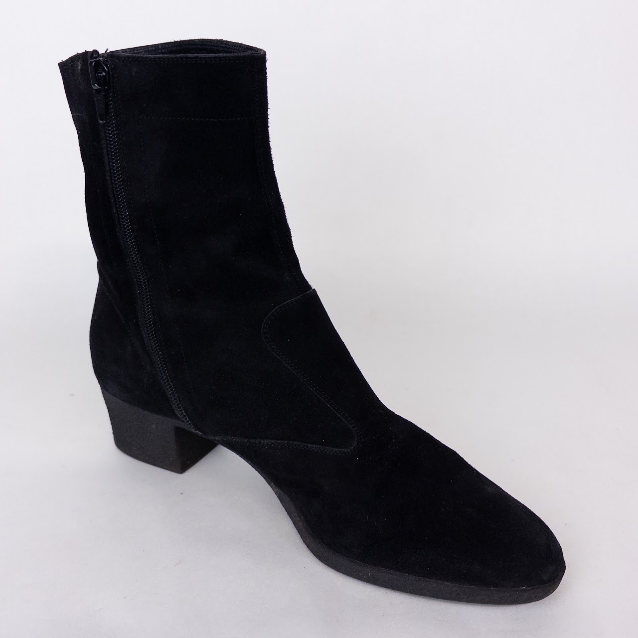 Salvatore Ferragamo Black Suede Ankle Boots