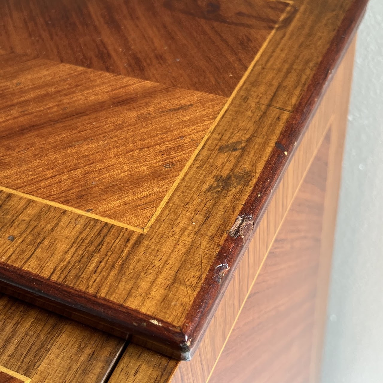 Italianate Marquetry Inlaid Roll-Top Secretaire Desk