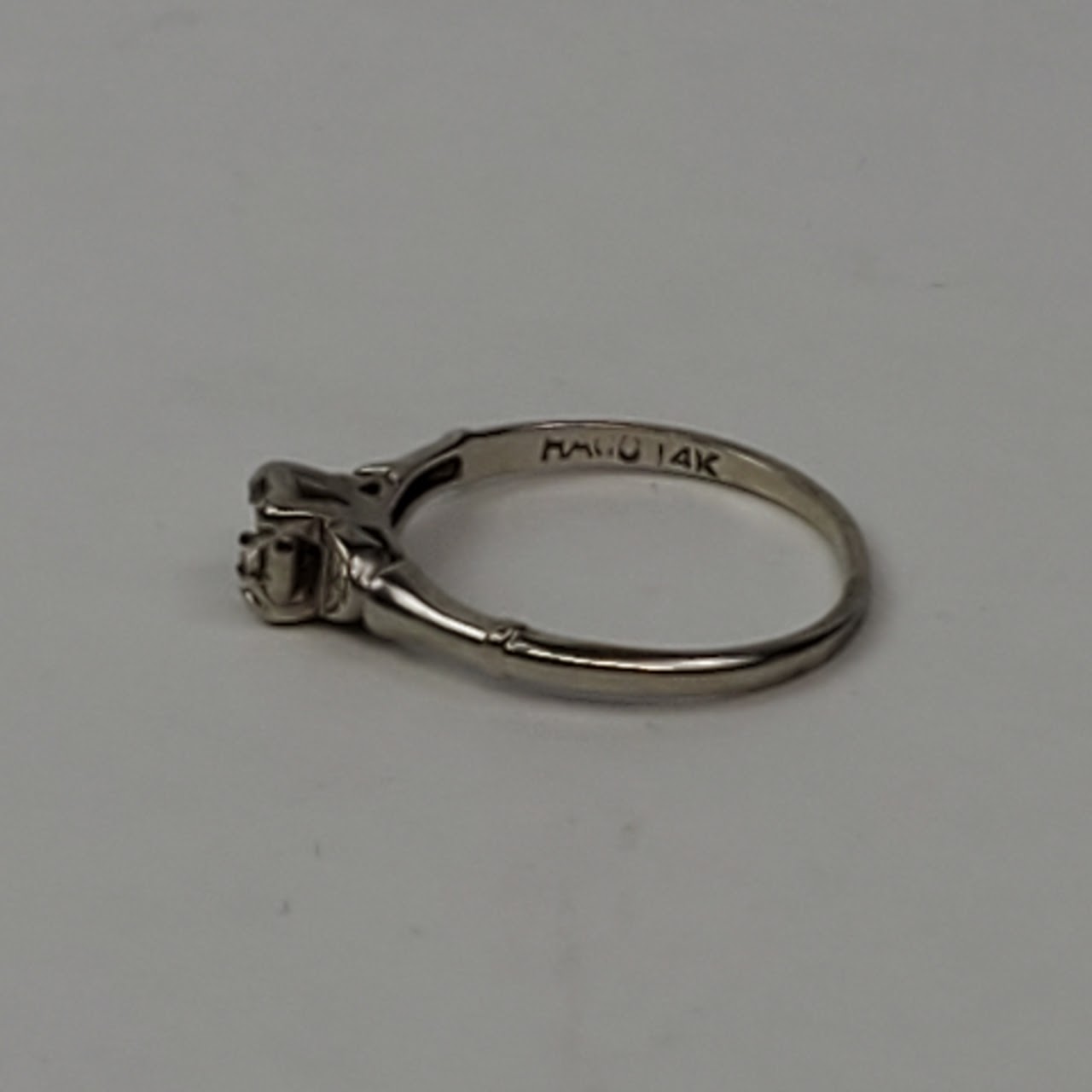 14K White Gold Ring Mounting