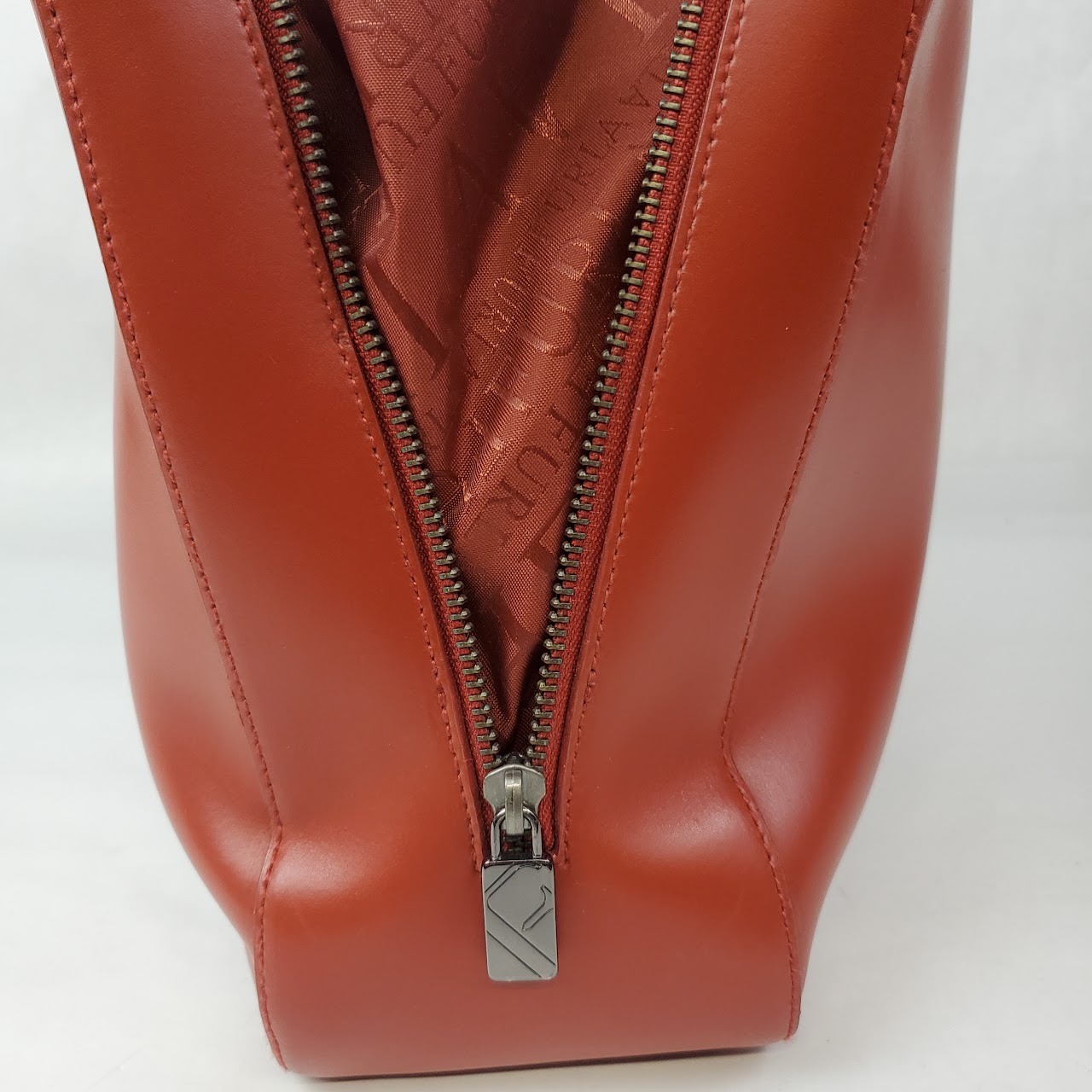 Furla Brick Red Structured Tote